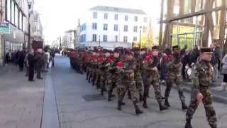 1er RAMAa (1er régiment d'artillerie de marine) défilé et chant le 11 novembre 2014