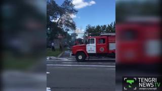 Момент взрыва газового баллона в авто в Костанае попал на видео