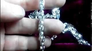 Серебряная цепочка московский бит. Цепь из серебра ручной работы якорь вес 90 грамм