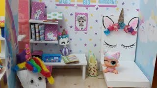 Комната с единорогами для кукол  LOL SURPRISE UNICORN. Игрушки своими руками Дом для кукол dollhouse