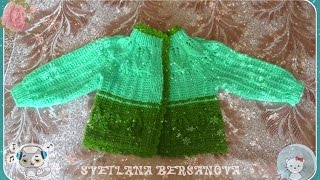 Детский жакет с листиками (спицы) Часть 2 - knitting children's jacket