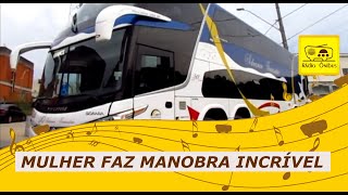 Mulher faz manobra incrível com um ônibus de dois andares 2015