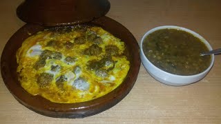 شوربة العدس بالسبانيغ مرافقة بي طجين الكفتة ??