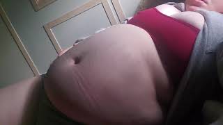 3 Cheeseburger and Large Pizza Belly Stuffing BBW burps