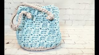Сумка из трикотажной пряжи крючком / Crochet bag