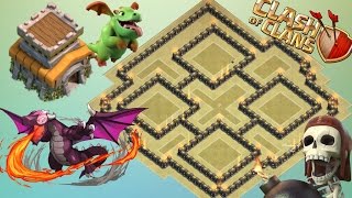 Th8 War Base Anti Dragon With Bomb Tower 2016-2017 & Replays Anti Everything ♦ Anti 3 Star