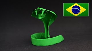 Origami: Serpente - Instruções em português PT BR
