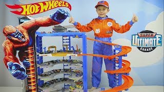 Хот Вилс СУПЕР ГАРАЖ ГИГАНТ с Гориллой и Hot Wheels Машинки для детей  - Играем с Даником