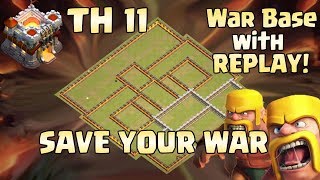 Th11 War Base 2017 Anti 0 Star/Anti 2 Star Anti Valkyrie lvl6 Anti Golem lvl7 anti queen walk valk
