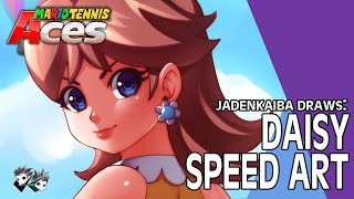 PRINCESS THICC TENNIS! - Jadenkaiba Draws: Mario Tennis Aces - Daisy Speed Art