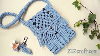 DIY Сумочка для телефона своими руками. Макраме сумка - Стильное макраме
