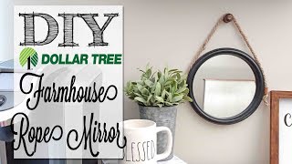 DIY Dollar Tree Farmhouse Rope Mirror