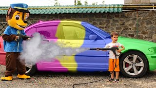 TEMA washing car with Paw Patrol Щенячий патруль Видео для детей