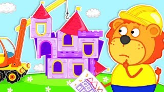 Lion Family ?️ Building a Playhouse Cartoon for Kids