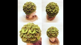 Шапка узором 3d крючком crochet cap