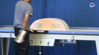 Thermoforming process of acrylic solid surface materials