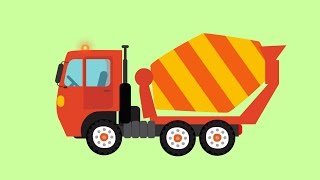 Мультик - БИБИКА - Большие строительные машины: Бетономешалка, Бульдозер, Экскаватор, Кран