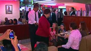 President Obama visits Roscoe's chicken and waffles