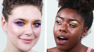 Women Try Bold Eye Looks For A Day