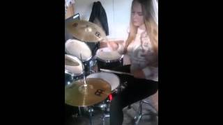 Nikita on drums