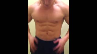 ripped teen muscle flexing