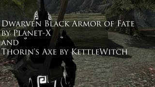 Another Skyrim Mod Review - Dwarven Black Armor of Fate and Thorin's Axe update.