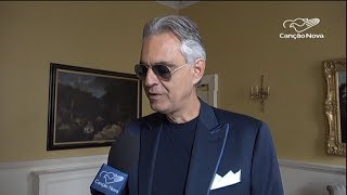 Andrea Bocelli conversa com o jornalismo da TV Canção Nova