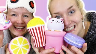 SQUISHY TOYS CHALLENGE Nina VS Kathi - Wer errät die slow rising Spielzeuge?
