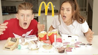 ENTIRE MCDONALDS MENU IN 10 MINUTES CHALLENGE WITH LITTLE SISTER!! (10,000 CALORIES)