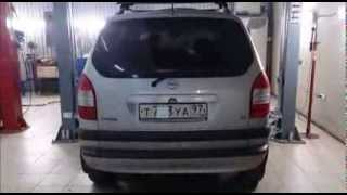 Замена катализатора на пламегаситель Opel Zafira.