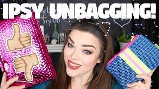 FIRST IPSY UNBAGGING OF 2018 + TRY ON! | IS IT GOOD OR BAD? | January 2018 Ipsy Unbagging