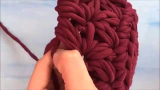 Узор Звезды/ цветочки без шва. Корзинка из трикотажной пряжи. Jasmine stitch