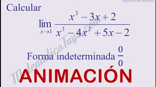 Límite con indeterminación 0/0 con polinomios.  Factorizar con Ruffini