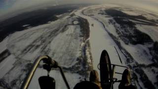 Полет на паратрайке зимой