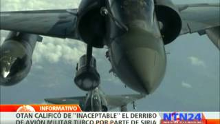 OTAN califica como "inaceptable" el haber derribado el avión militar turco por parte de Siria