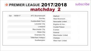 epl schedule, english premier league fixtures 2017- 2018,