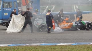 FORMULA 1 2014 Sergio Perez ROTURA FORCE INDIA