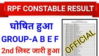 RPF Constable 2019 Result Out Official || RPF Constable Result 2019 || RPF Constable 2019