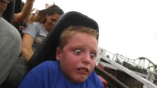 10-Year-Old Boy is Terrified of Roller Coaster