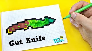 Gut Knife из CS:GO !РИСУНКИ ПО КЛЕТОЧКАМ ! НАРИСОВАТЬ PIXEL ART Нож с лезвием-крюком Block Strike