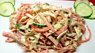 ?QUYMOQLI SALAT?oson,to'yimli va kamxarj/САЛАТ С ЯИЧНЫМИ БЛИНЧИКАМИ