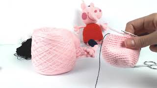 Свинка Пеппа крючком, мастер класс. Peppa pig crochet (Видео урок 3. Тело и платье)
