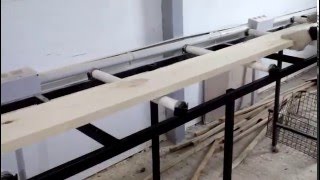 Линия для производства рамок для ульев. Калибровка досок на 4 х стороннем станке