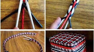 Новое в бумагоплетении - Художественная штопка - трехцветная ваза/ New ways of paper weaving