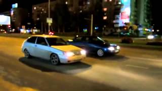 Уличные гонки на Ваз 2110 турбо VS ваз 2112 турбо, тазы валят