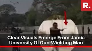 Clear Visuals Emerge From Jamia University Of Gun-Wielding Man opening fire; 1 student injured