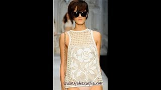 Топ Крючком - Филейное Вязание - 2019 / Top Crochet - Loin Knitting