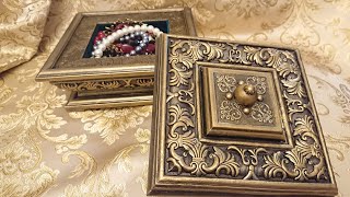 Шкатулка из потолочного плинтуса и картона