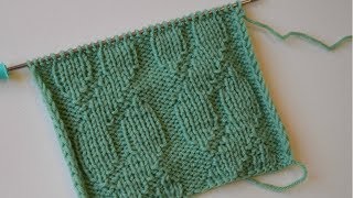 Шикарный узор спицами / имитация косы из лицевых и изнаночных  петель