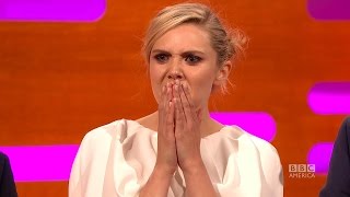 Elizabeth Olsen asks “What is TSUNAMI TONGUE?" on The Graham Norton Show